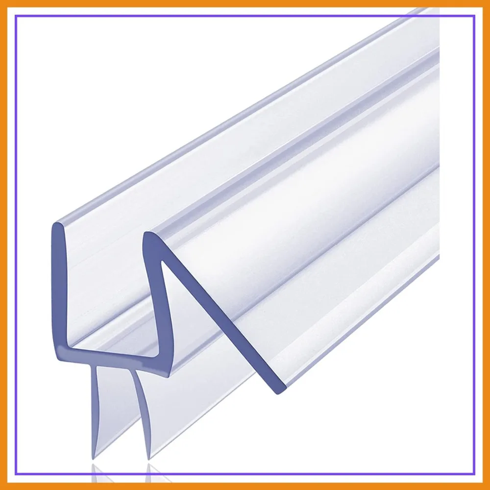 

Frameless Shower Door Bottom Seal Strip 39" Clear Vinyl for Glass Doors - Shower Door Seal Sweep