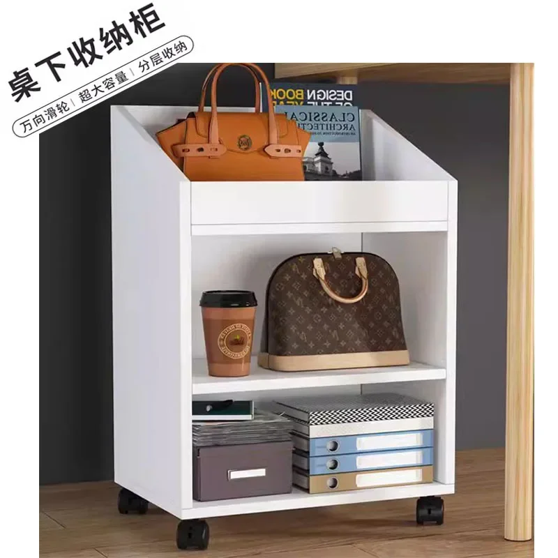 Cross-border customized office desk, workstation, under-table storage cabinet, floor-to-ceiling movable pulley, multi-layer
