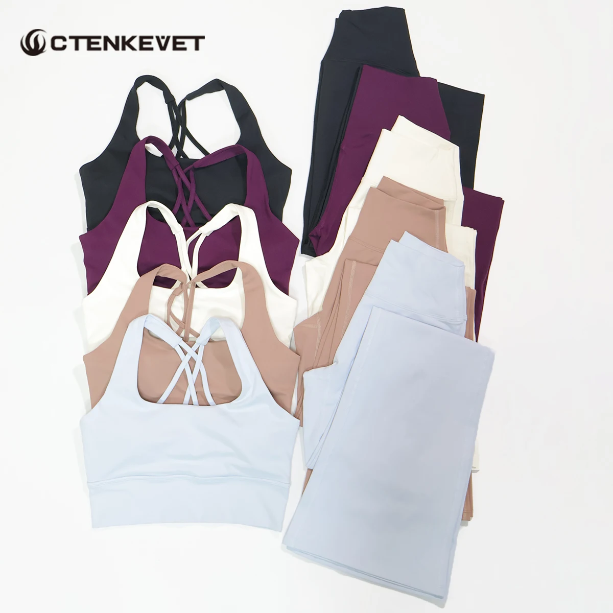 

Women's Quick-Dry Sports Set Shockproof Vest Sleeveless Yoga Gym Clothes 2-Piece Outfit with Bell-Bottom Pants Woman