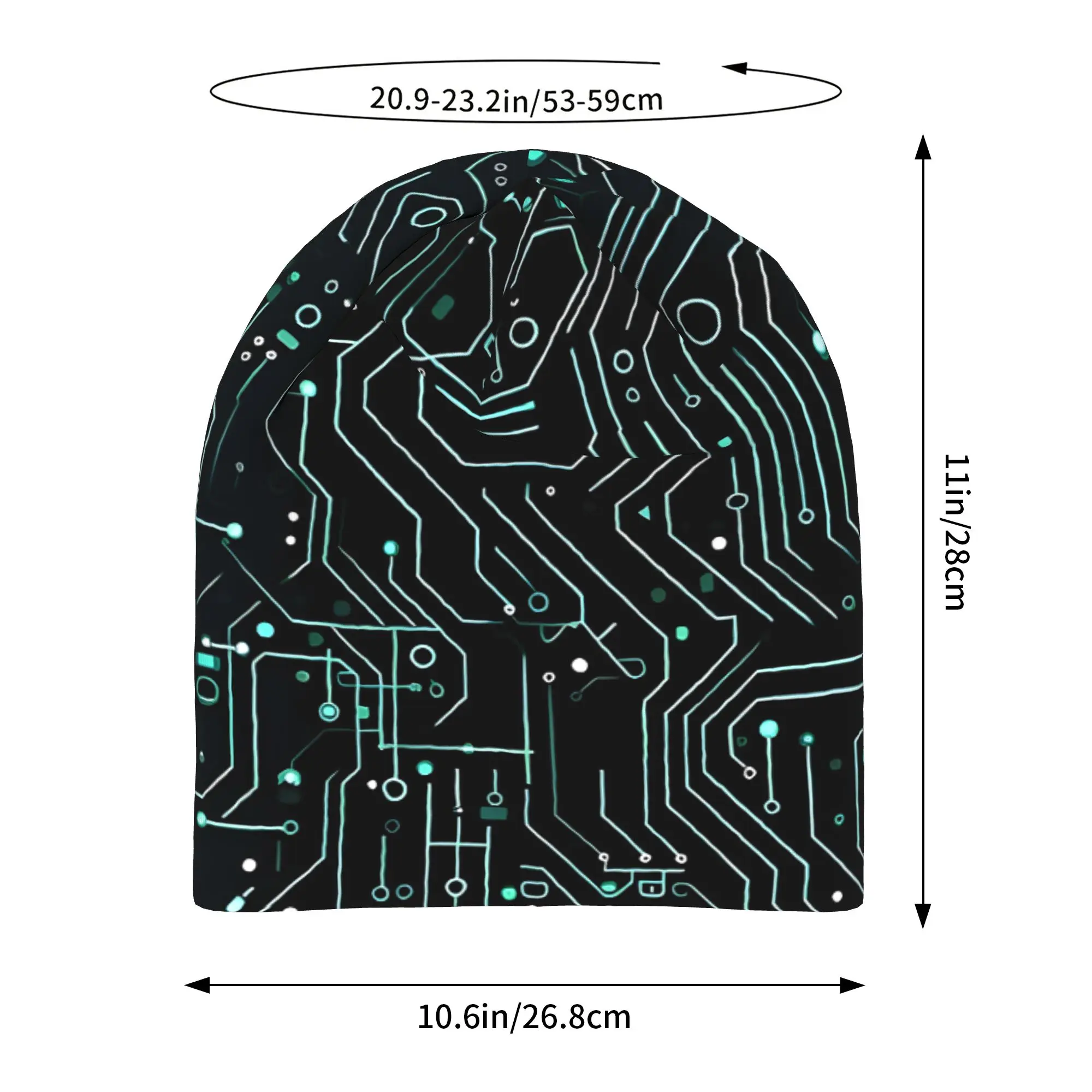 Autumn Styles Bonnet  Men Women's Thin Hat Circuit Board Pattern Summer Cap Street Skullies Beanies Caps