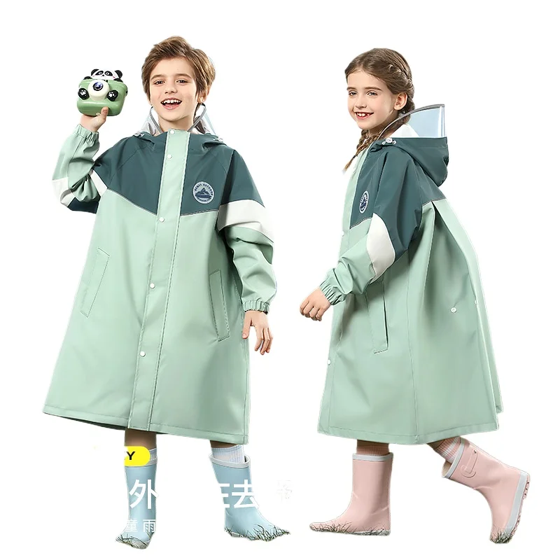 Children's Raincoat Wholesale Girls Boys and Girls Kindergarten Primary School Students Kid Baby Schoolbag Position Poncho