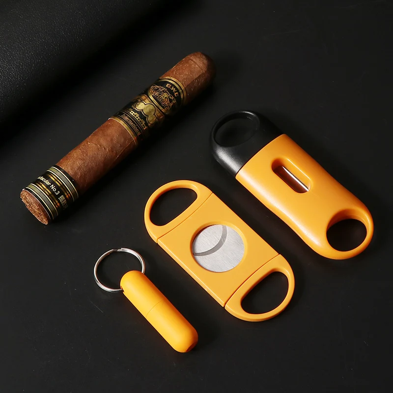 

3Pcs/lot Cigar Set Pocket Cigar Cutter V-Cut Sharp Stainless Steel Cigar Scissors Guillotine Punch Knife Cigar Accessories Tool