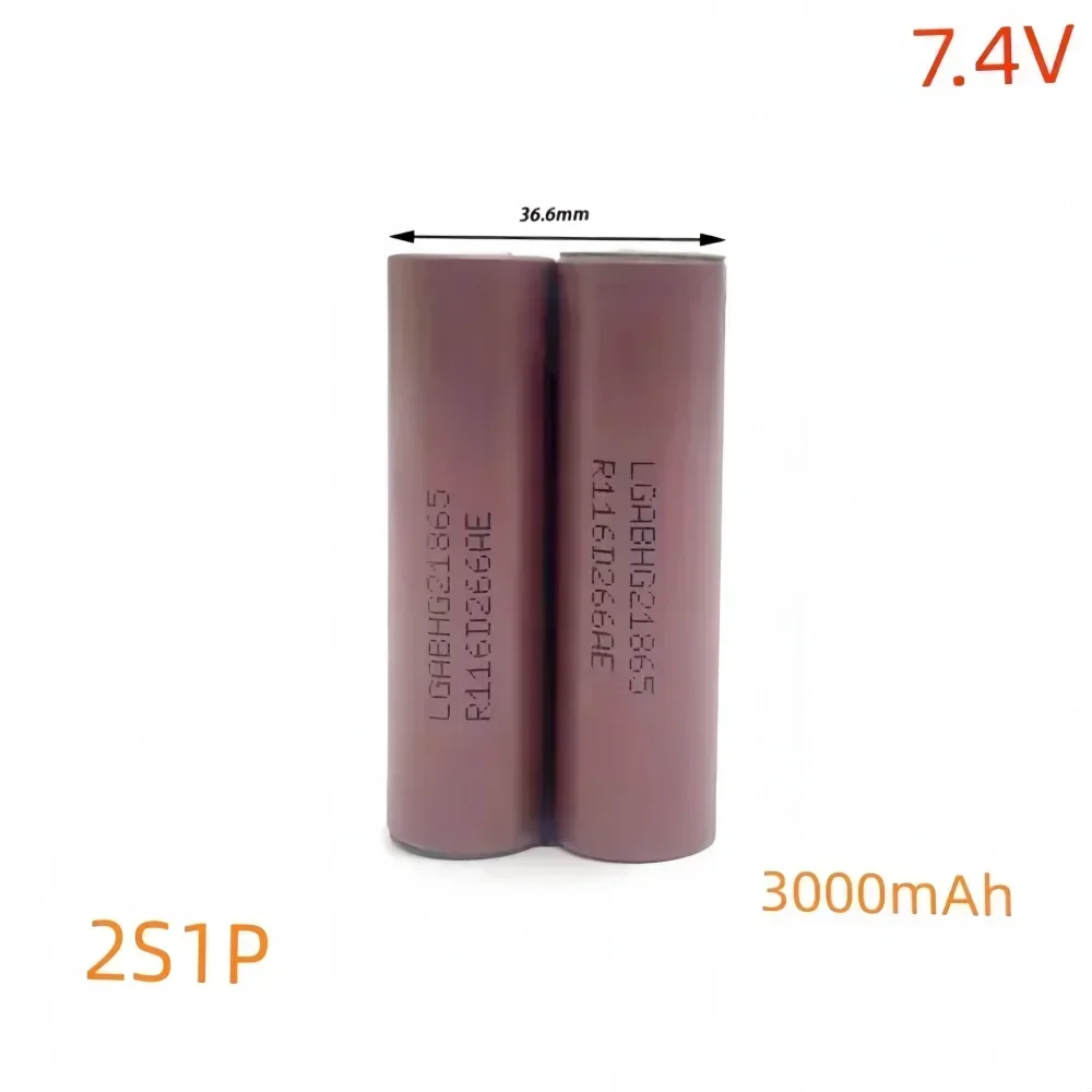 Customized 18650 HG2 3000mAh 30A battery, screwdriver drill lithium-ion battery 2S1P 3S1P 4S1P 5S1P 6S1P 7.4V-25.2V