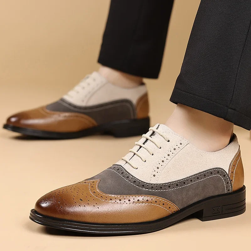 

Leather Shoes Men's New Fashion Retro Comfortable Formal Shoes British Style Business Casual Leather Shoes Large Size