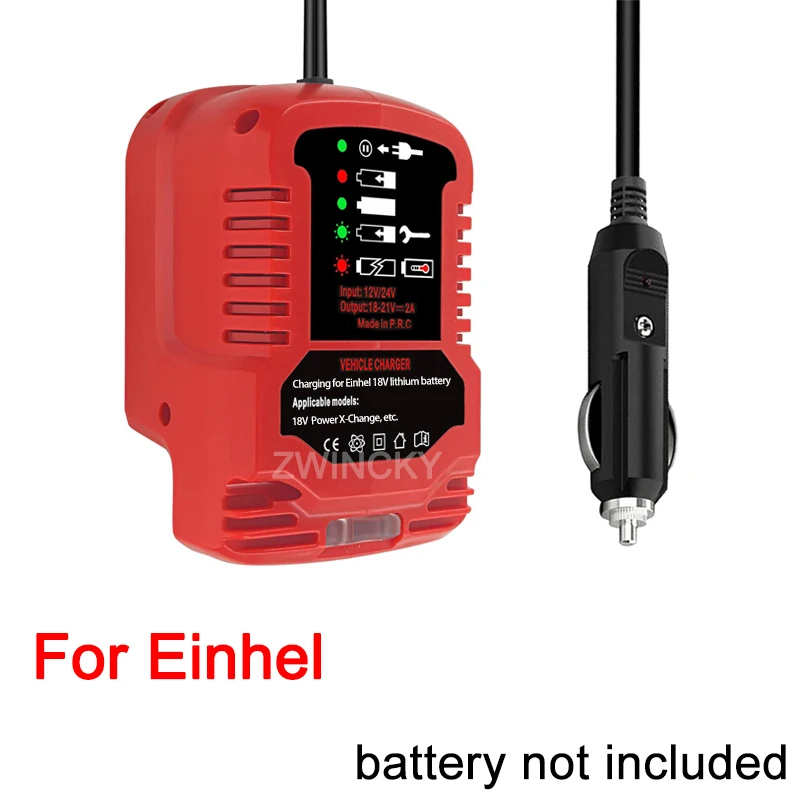 DC 12V/24V Li-Ionen-Akku Mini Kompaktes Autoladegerät Zigarettenanzünder-Stecker mit LED für Makita/Dewalt/Milwaukee/Bosch/Einhell 18V – Detail 16