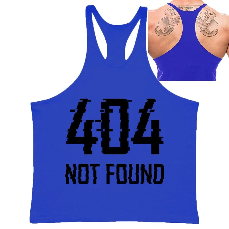 سترة رجالية "404 لم يتم العثور عليها" سترة سترينجر جرافيك للصالة الرياضية واللياقة البدنية Racerback بدون أكمام قابلة للتنفس وأنيقة ومريحة لكمال الأجسام والتمرين