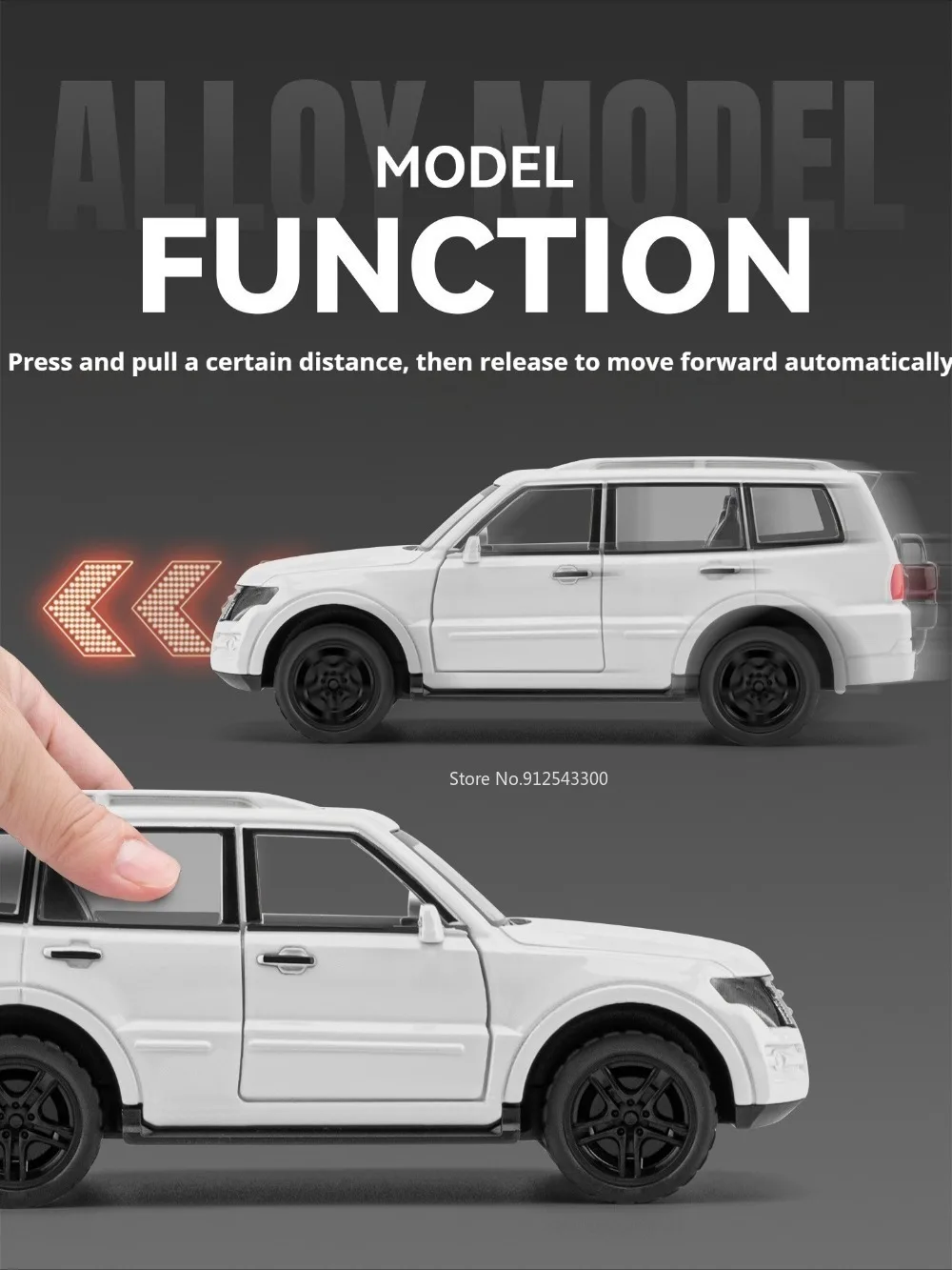 1:36 Pajero Luxusauto-Modellspielzeug mit zu öffnenden Türen, Metallguss, Gummireifen, Automodelle, Fahrzeuge, Spielzeug, Tischdekoration – Detail 5
