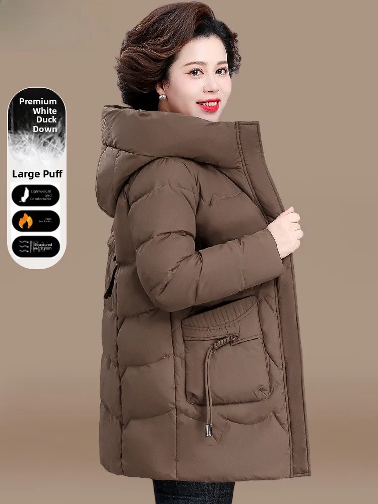 

Thiened Mid-Length down Jaet Winter Clothes for Women Warm Cotton Coat Large Size Outerwear Autumn Winter New 2024