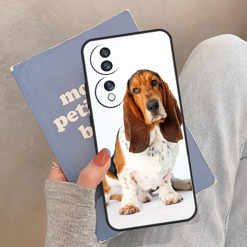 Casing Anjing Basset Hound Untuk Honor Magic 5 6 7 8 Pro Cover Untuk Honor 200 400 Lite 50 70 90 X8a X8b X9a X9b X9c