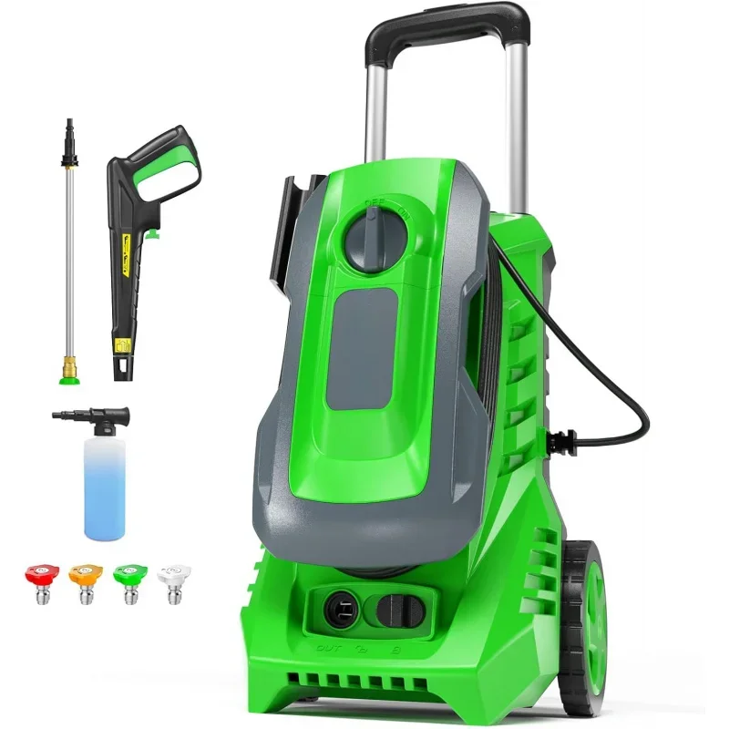 Floor, Garage, Electric Pressure Washer Power Washer - 4800 PSI 3.2 GPM Wash Machine Electric Powered with Foam Cannon for Car,