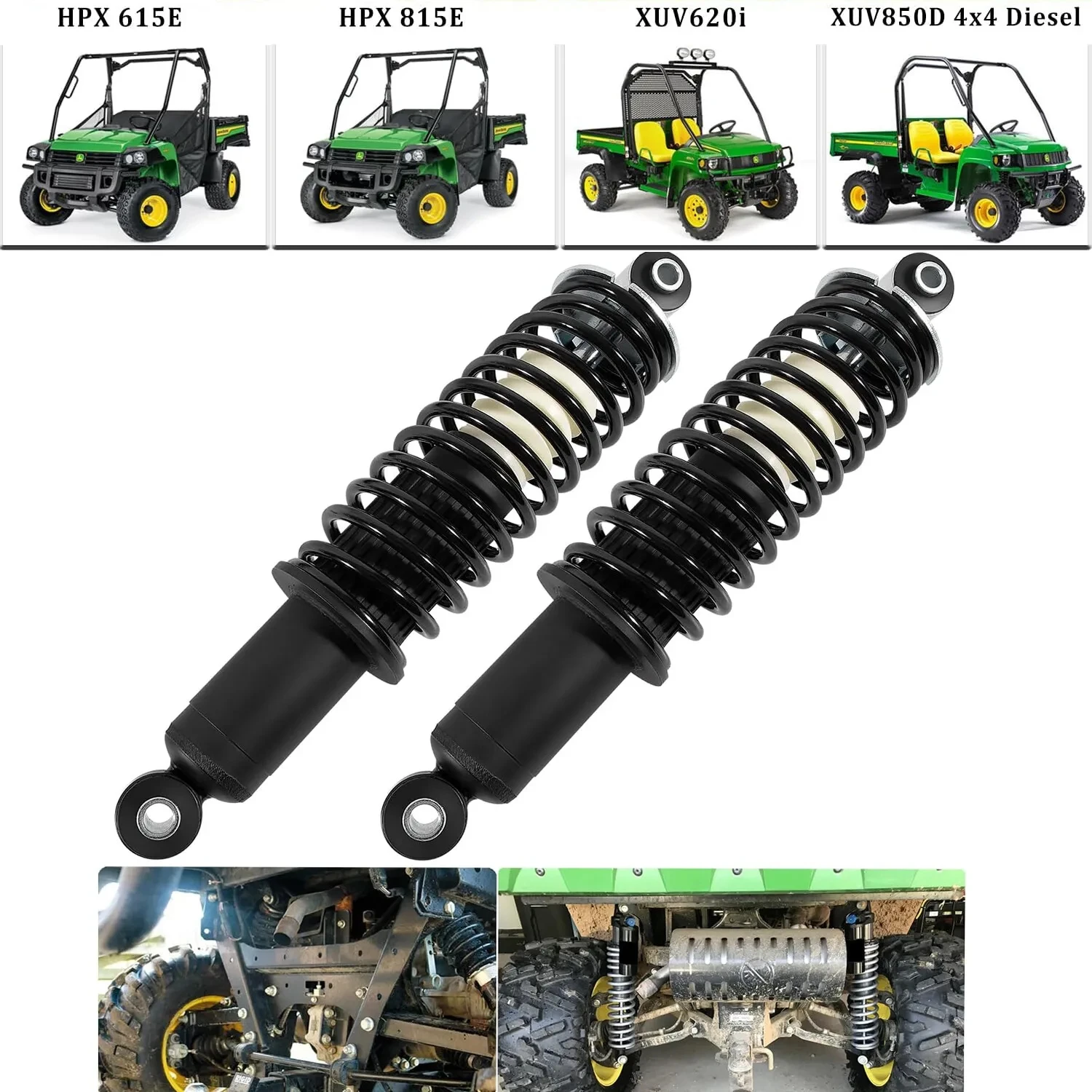 TML 2Pcs Rear Coil-over Spring Shocks Absorber Fits for John Deere Gator HPX 4x4, Diesel, HPX 615E HPX 815E 2004-2020