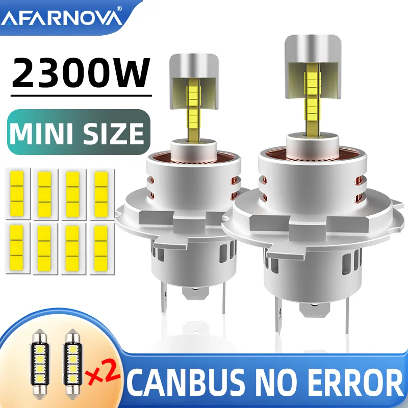 

2300W 360 3D 4 Sided H7 H4 LED Headlight Bulb 1:1 Plug&Play For Moto Hi-Low Beam 9054 CSP Turbo H4 H7 Canbus No Errors 6000K 12V