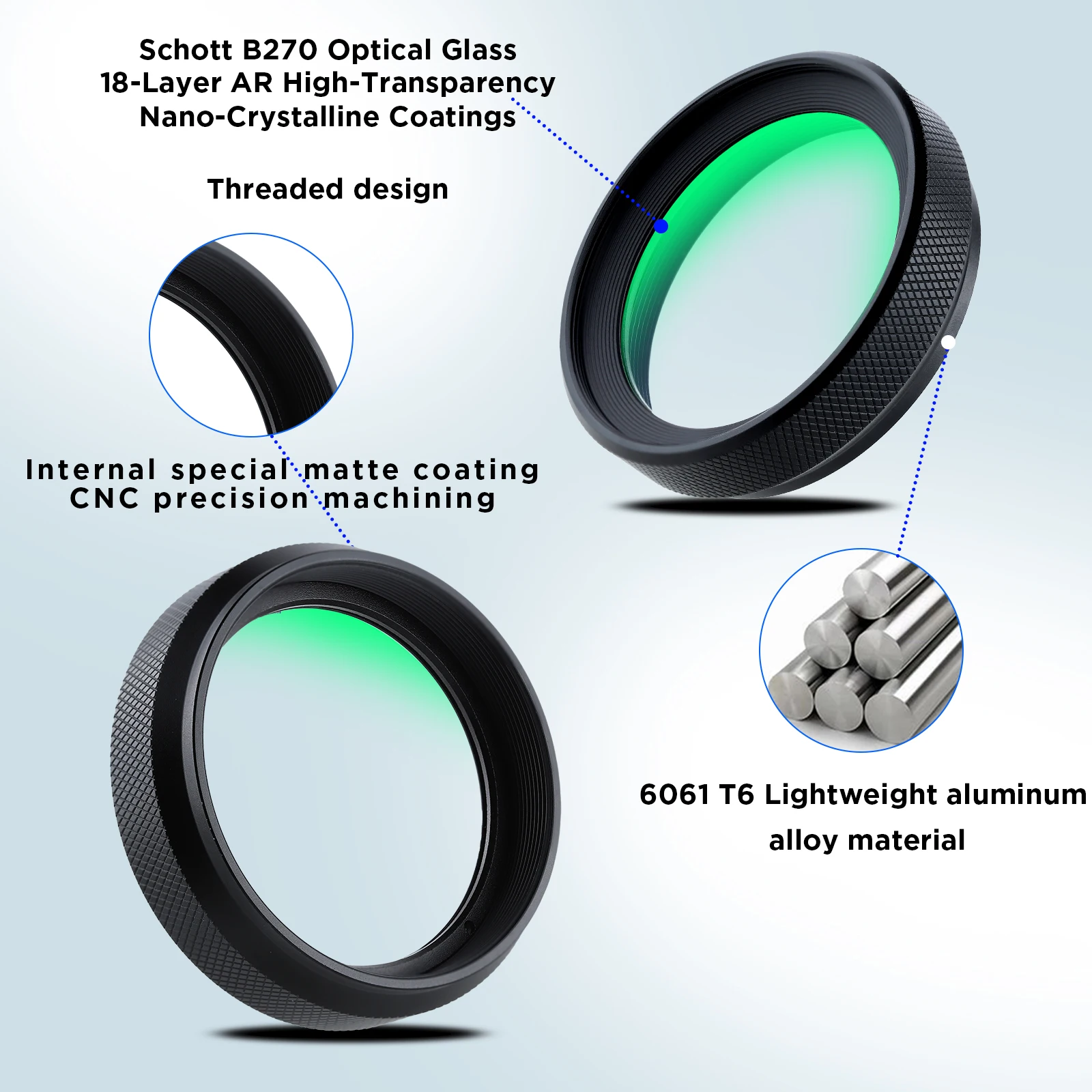 Haoge Metal Lens Hood with MC UV Protection Multicoated Ultraviolet Lens Filter for Fujifilm Fuji X100VI X100V Camera Black