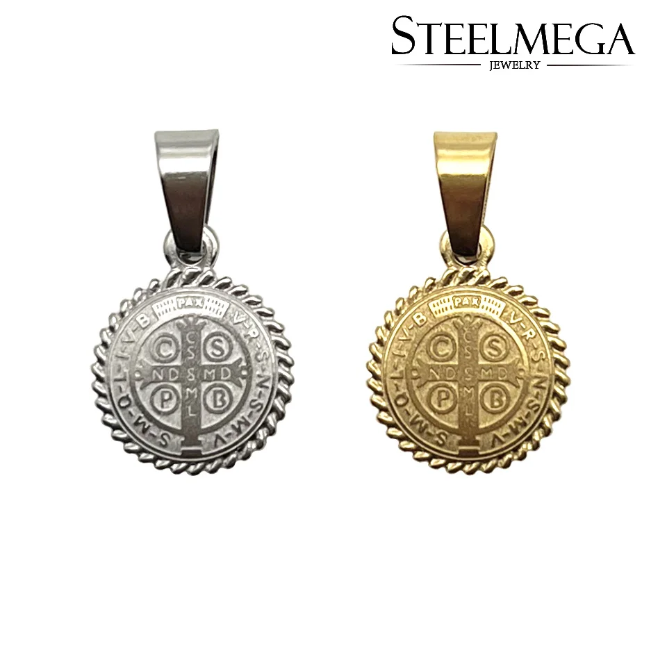 STEELMEGA Stainless Steel Pendant Charms of Saint Benedict Medal