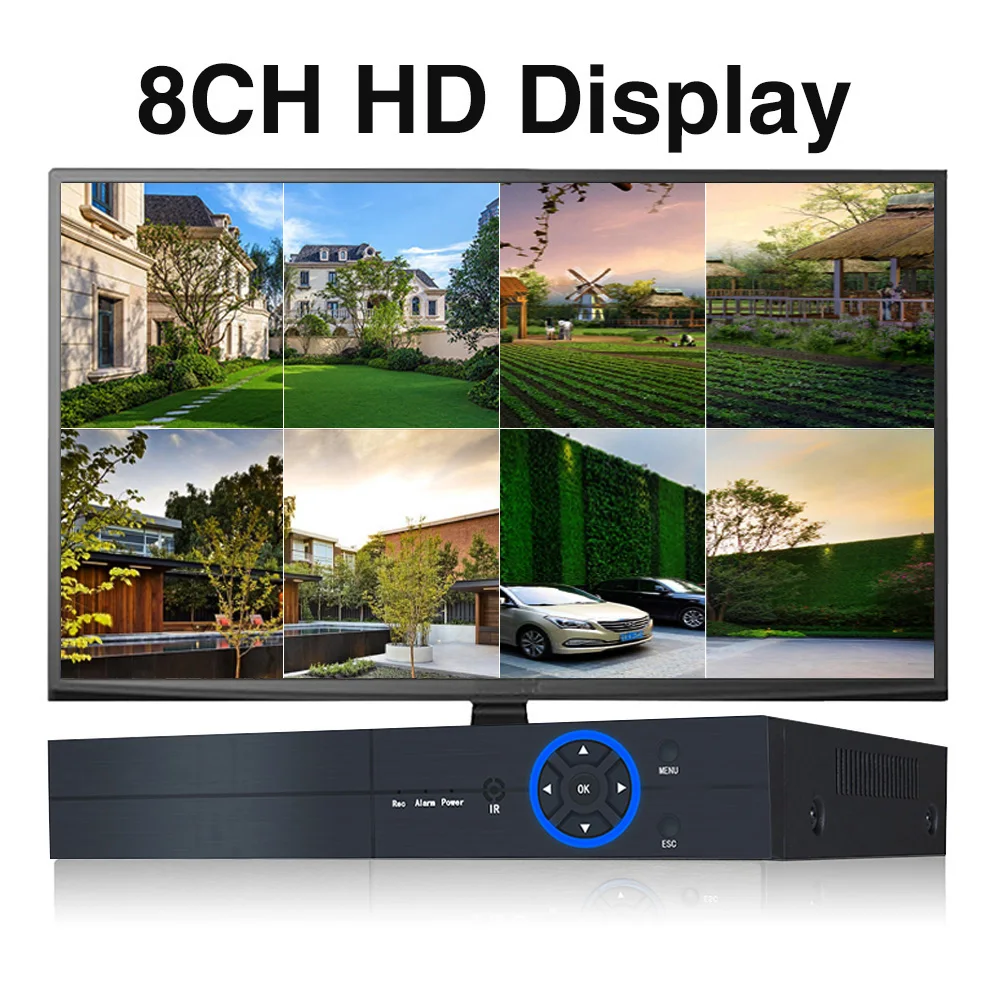 1080P AHD 5-IN-1 TVI Camera Hard Disk Recorder Aluminum Analog High-definition DVR Monitoring Host 8CH HD Display Security