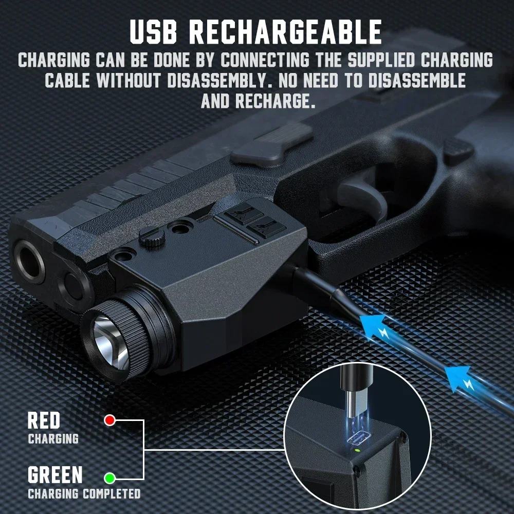 1000LM Tactical LED Flashlight Combo Red/Green/Blue/Purple Dot La-ser Sight Pistol Gun Light for 20mm Rail Hunting - view 5