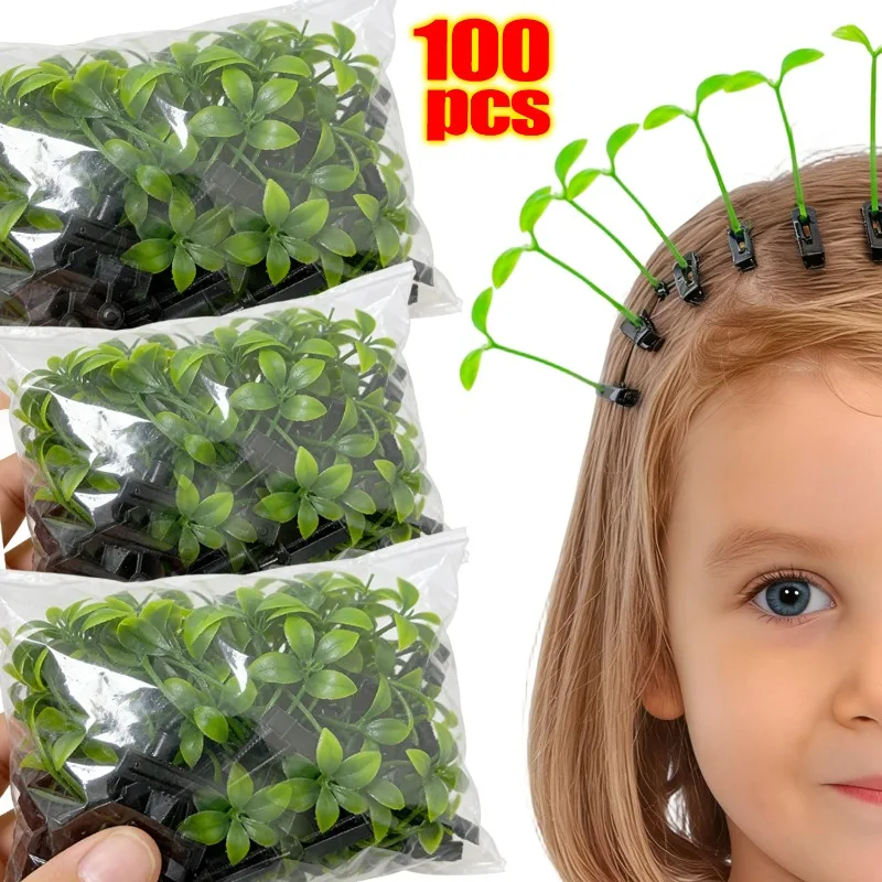 

2/100 шт. Забавные заколки для волос в виде травы, унисекс, для женщин и мужчин, заколка-уточка, аксессуары для волос в виде растений