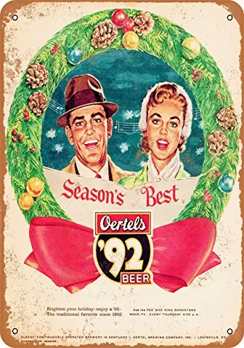 Metal Sign - Oertels Beer for Christmas - Vintage Look