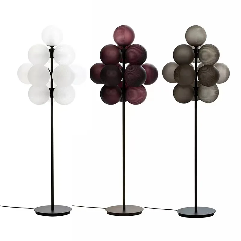 Living Room Design Advanced, Atmospheric Modern Grape Glass Floor Lamp