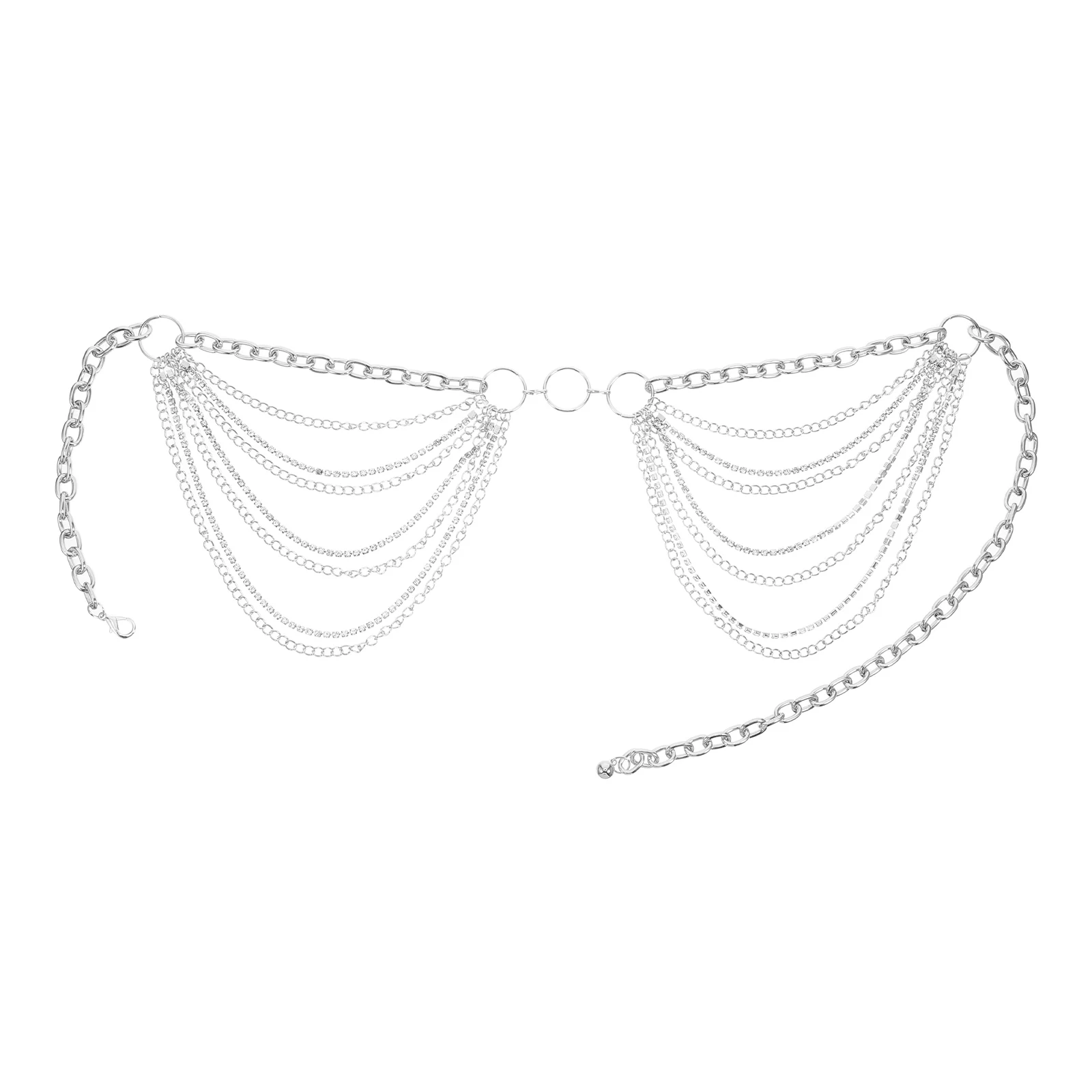 

Retro Rhinestone Waist Chain Belt Beach Body Multi-layer Women Zinc Alloy Elegant for Women's