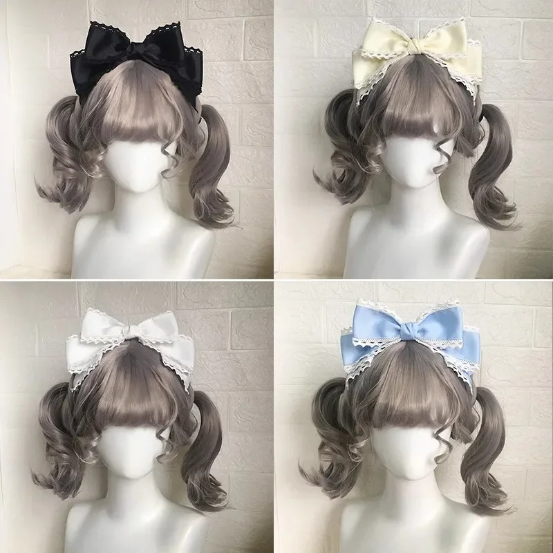 Große Schleife Kopfbedeckung Schwarz Haarschmuck Persönlichkeit Einfache Lolita Haarspange Damen Niedliche Haarspangen Blau Lolita Accessoires Mädchen – Detail 1