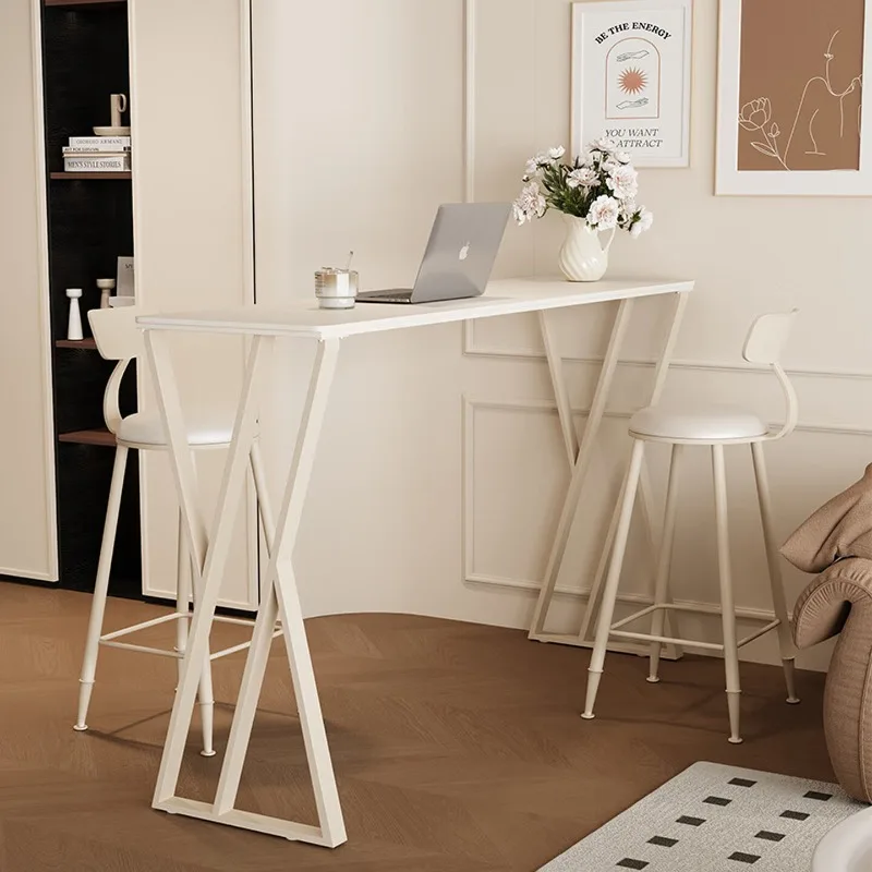 Bar table, household wall partition cream wind balcony leisure bar, simple high table kitchen pure white bar