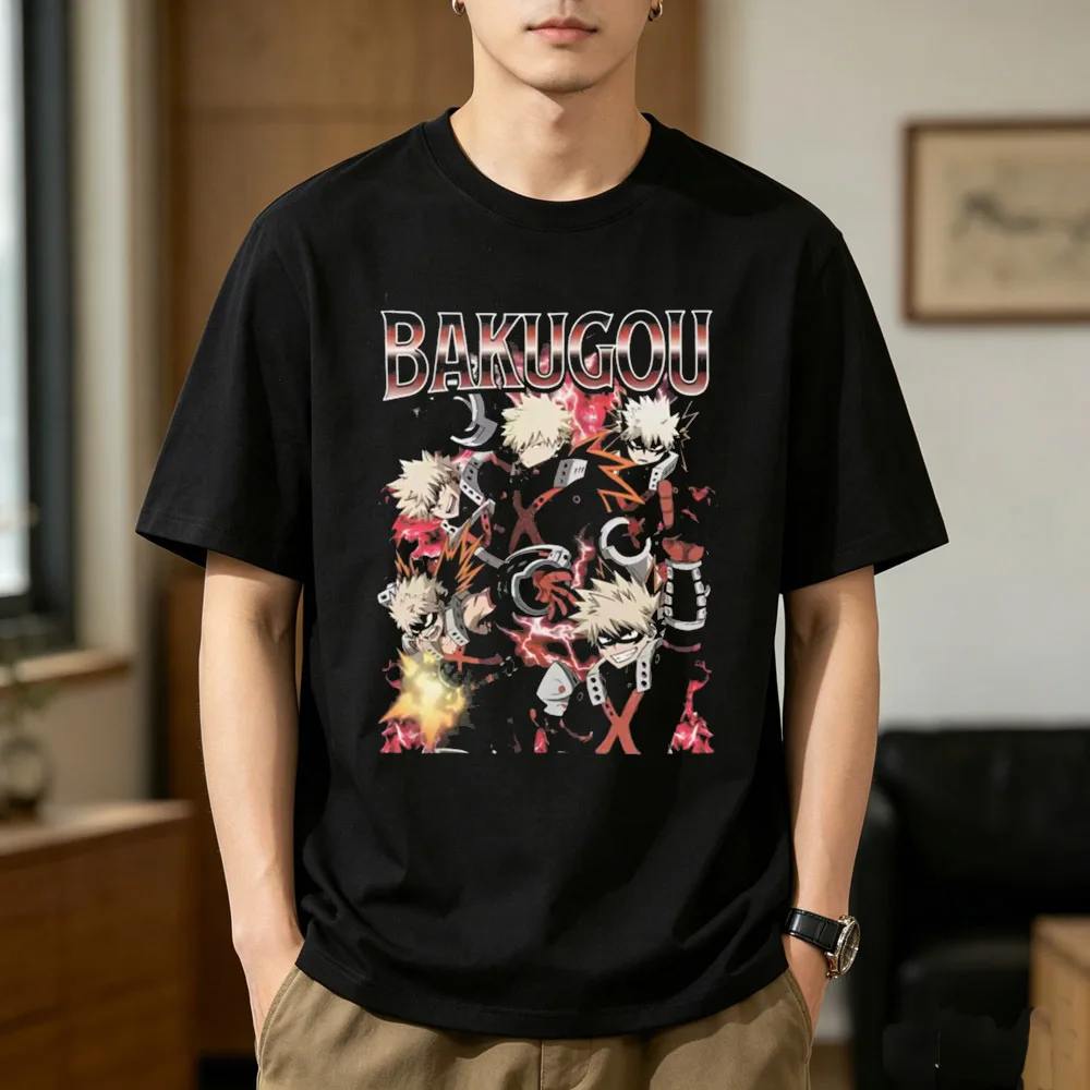 Katsuki Bakugo My Hero Academia cotton tshirt teen Classic Breathable kawaii t-shirt Grunge Psychedelic Vintage Colorful graphic