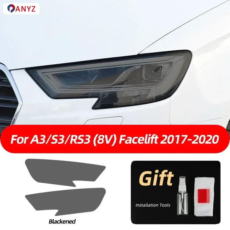 For Audi A3 8V S3 RS3 8Y 2021 2022 S Line Sportback 2014-On Car Headlight Protective Film Transparent Smoked Black TPU Stickers