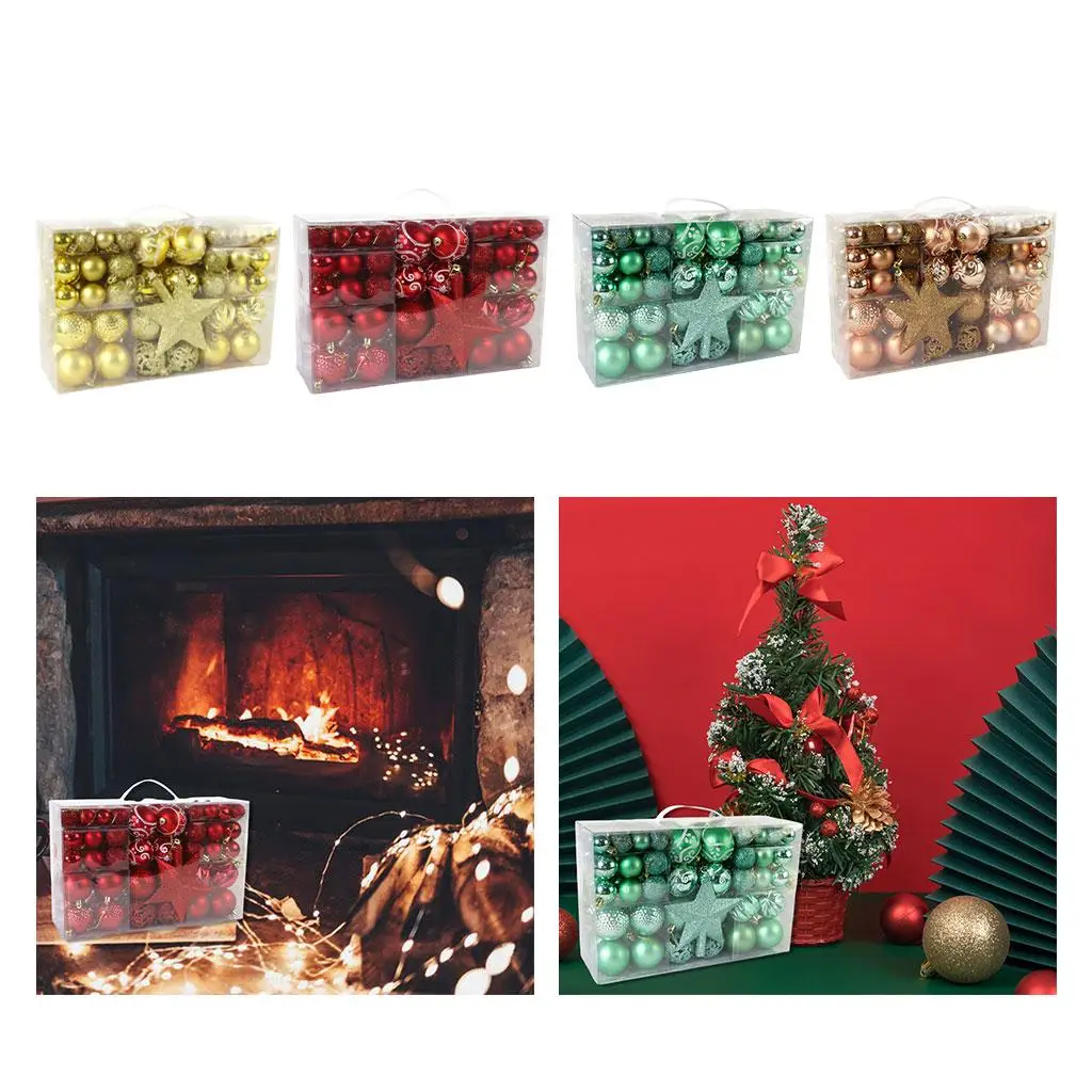 

100 шт. рождественские безделушки с петлей, шары для украшения рождественской елки разных размеров, свадебные украшения для дома и вечеринки