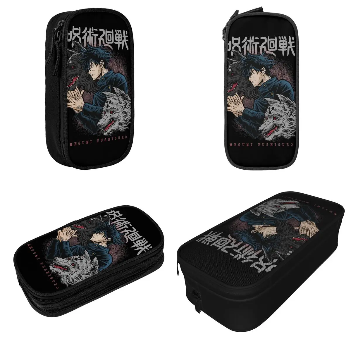 Megumi Fushiguro Anime Jujutsu Kaisen Pencilcases Pen Box studente borsa di grande capacità materiale scolastico regali di cancelleria