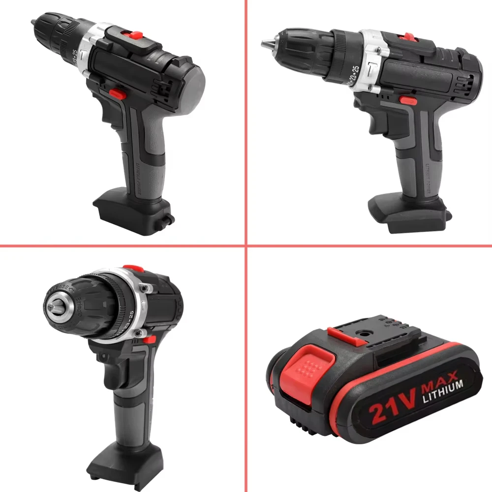 

21V electric impact cordless drill high power lithium battery wireless charging hand drill home DIY power tools