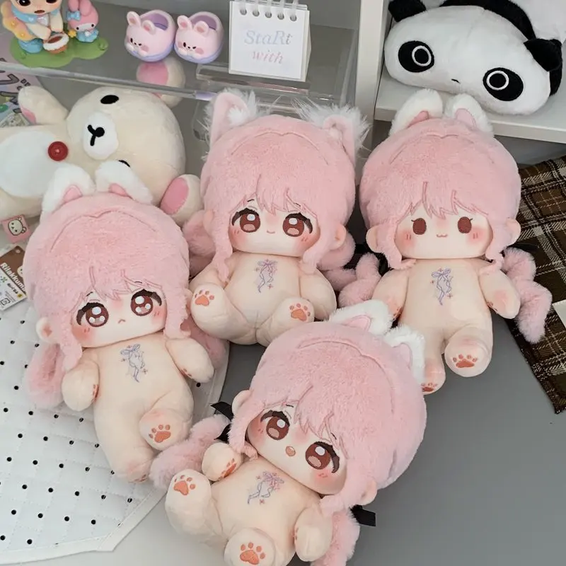 

Spot Original Fan Made Infinite Warmth 20cm Normal Body Plush Doll Cute Pink Hair Animal Ear Stuffed Toy Gift For Anime Lovers