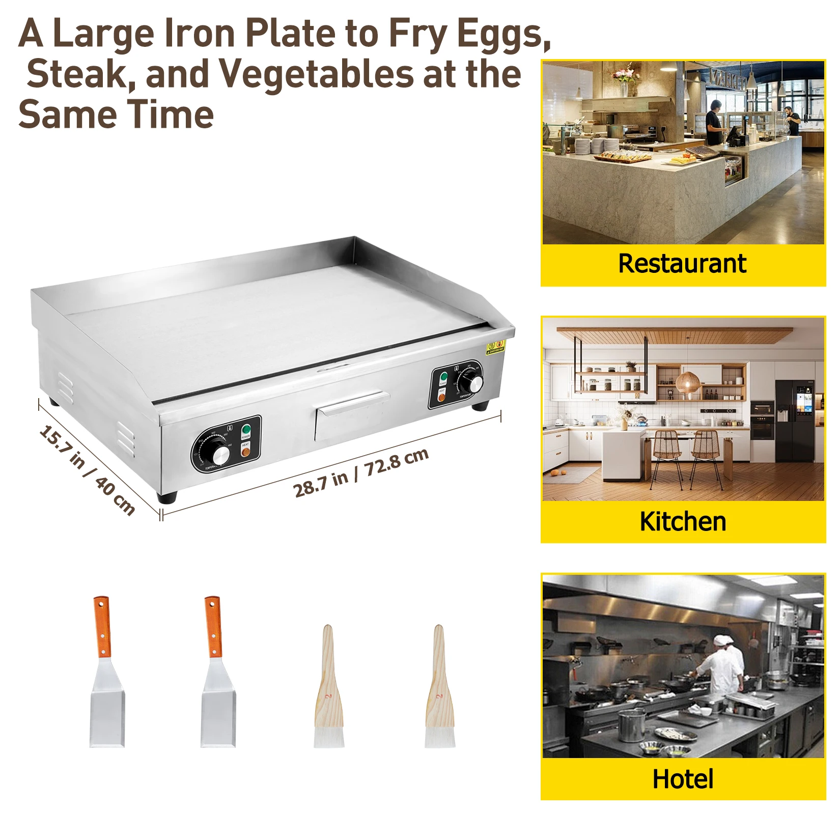 30 inches Commercial Electric Griddle - Commercial-Grade Durability, Precise Temperature Control, User-Friendly Design, Enhanced