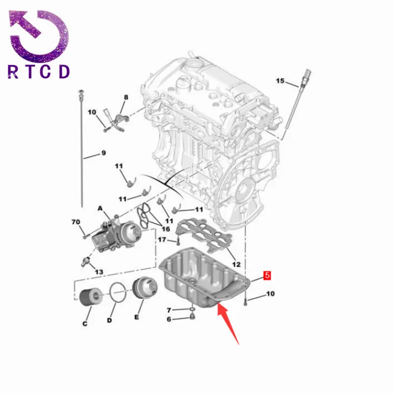 Engine Oil Pan 9807543180 For Peugeot 2008 308 308 308S 408 508 3008 4008 (P84) 5008 Citroen C3-XR C4 C5 C6 Tianyi C5 Aircross