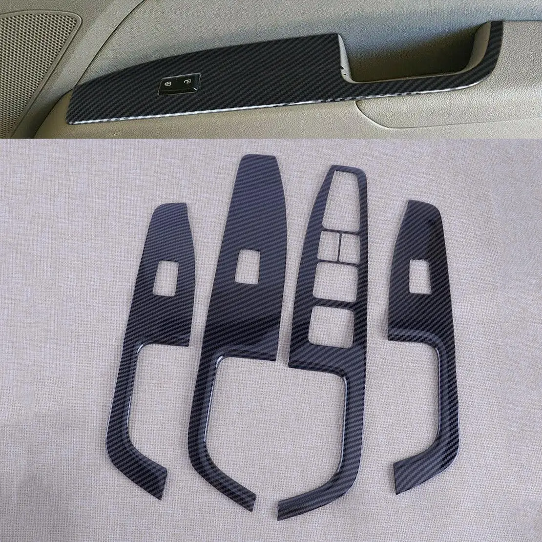 

Автомобильный черный стиль из углеродного волокна, ABS, панель переключателя подъема окна, накладка, подходит для Hyundai Elantra 2017 2018 2019 2020 LHD