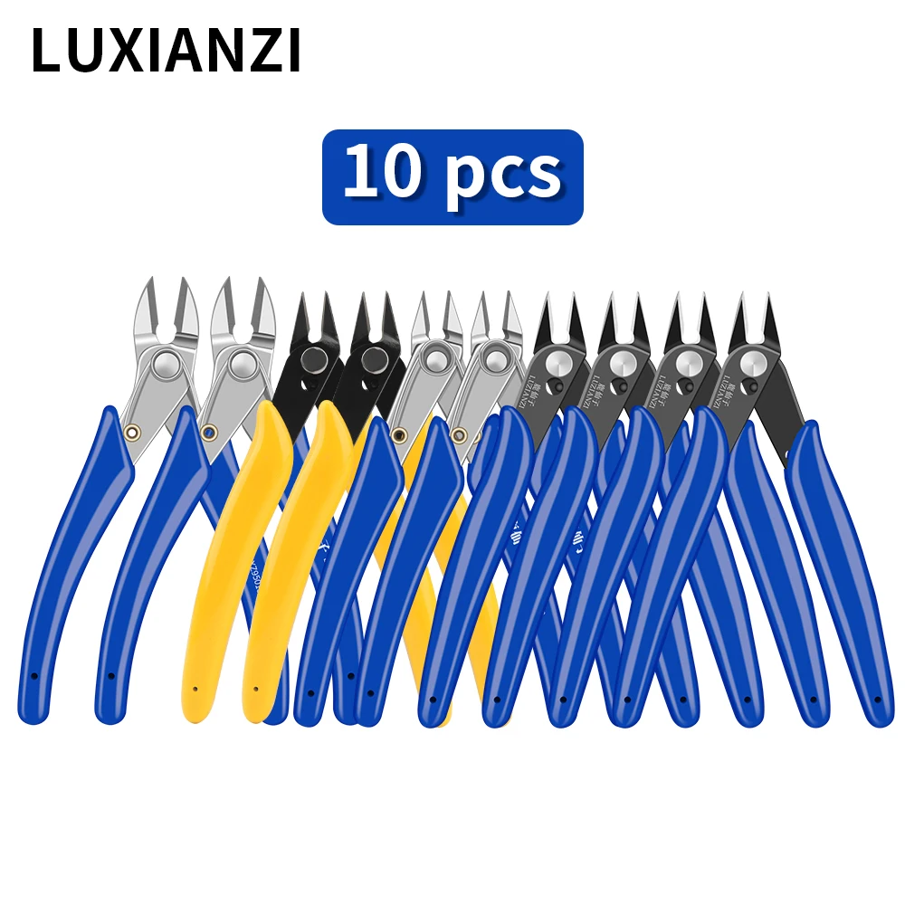 LUXIANZI Universal Pliers Electrical Wire Cable Cutters Multifunction Hand Tool Cutting Side Snips Flush Stainless Steel Nipper