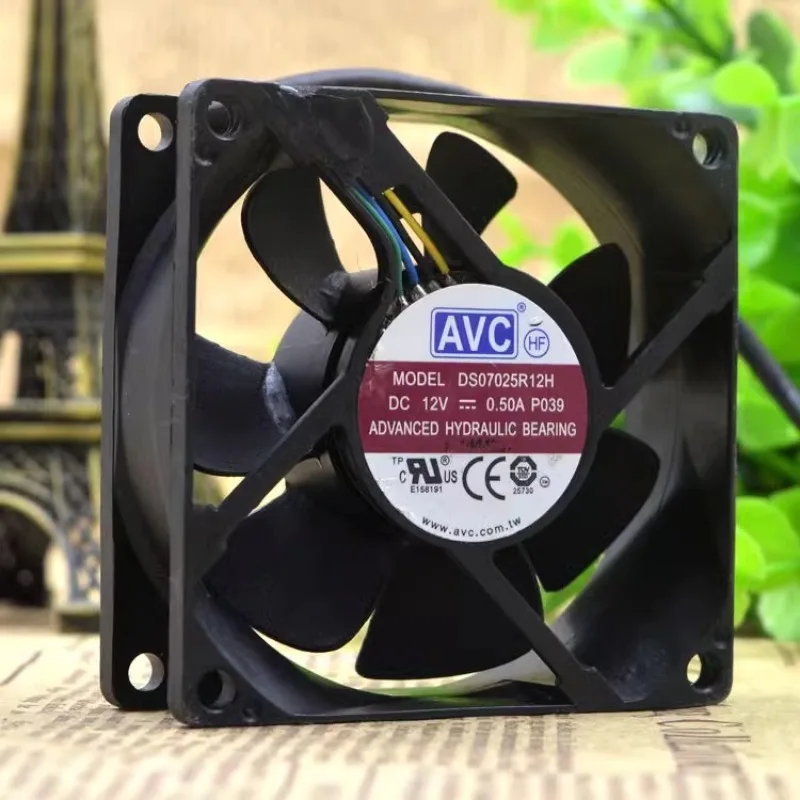 New CPU Fan for AVC DS07025R12H 12V 0.50A 7cm 4-wire Cooling Fan 7025 70*70*25MM