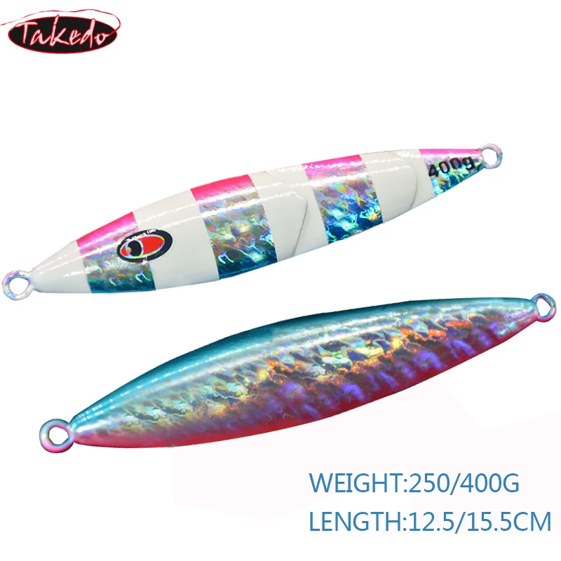 TAKEDO-JY06 Metal Bait for Sea Fishing, Slow Pitch Jigs, Casting Jigging Lure, Trout, Tuna Fish Spoon, 250G, 400G,