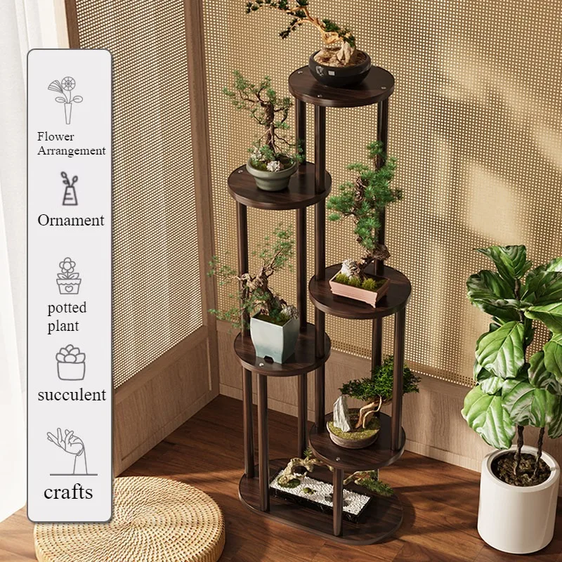 Ancient rack retro new Chinese tea display rack tea set ornament locker small flower rack