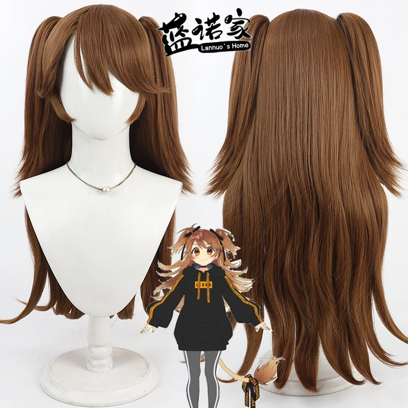 

Virtual YouTube Shishigami Leona Cosplay Wig Halloween Party Prop Synthetic Hair Heat Resistant Fiber + Wig Cap