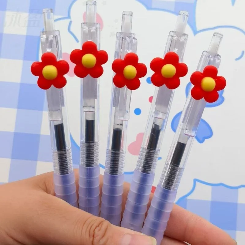 

Милые гелевые ручки с цветочным дизайном, быстросохнущие, с тонким наконечником ST, для студентов, кавайные ручки, высококачественные принадлежности для экзаменов и письма