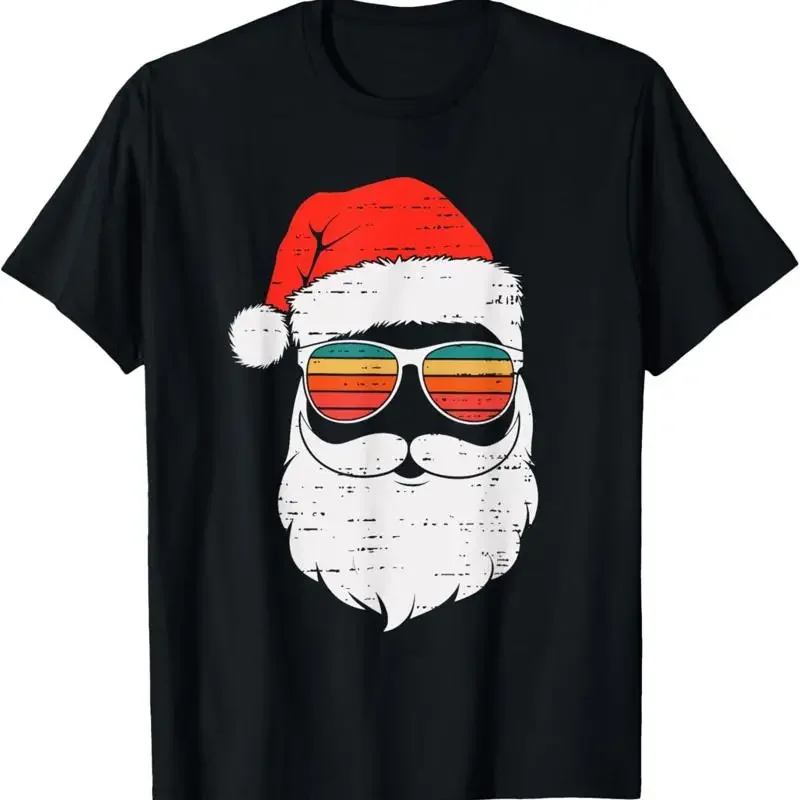 Retro Santa Face Sunglassed Christmas In July Summer Xmasfor Adult S 4Xl T Shirt