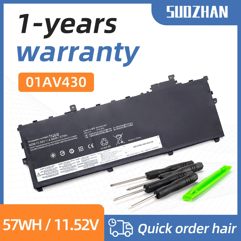 

SUOZHAN 01AV494 01AV430 Battery For Lenovo Thinkpad X1 Carbon 5th 2017 6th 2018 Series 01AV429 SB10K97586 01AV431 SB10K97587