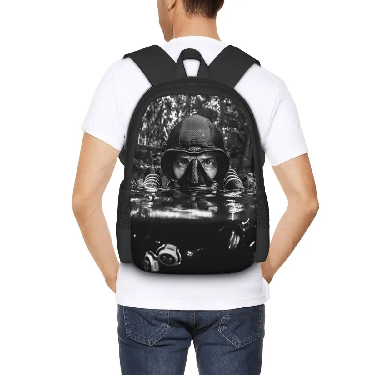 Tec Diver Student Backpack School Bag Hiking Travel Daypack for Men Women Fashion Bookbag Shoulder Bags