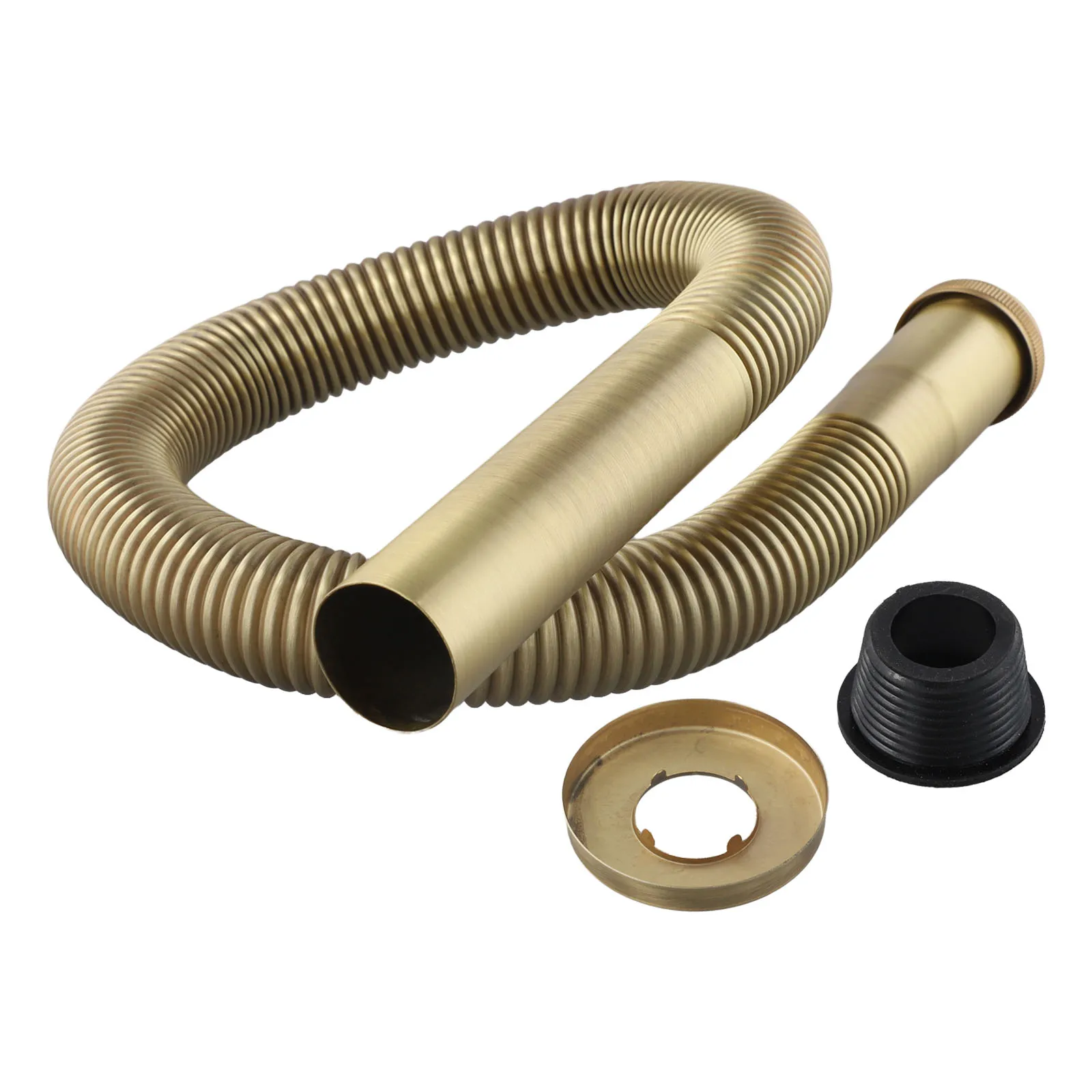 

Bathroom Kitchen Basin Brass Hose Siphon Home Hygiene User-Friendly Installation Versatile Sink Use Flexible Design Hose