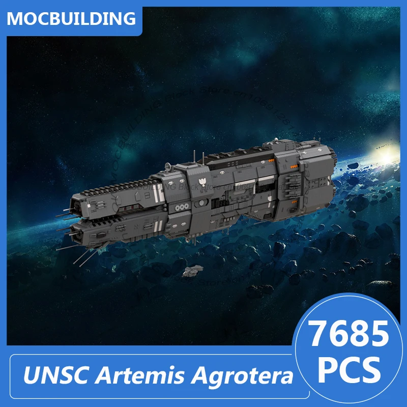 

Battlecruiser класса Artemis-UNSC Artemis Agrotera MOC, строительные блоки, сборка кирпичей, коллекция, демонстрационные игрушки, подарки, 7685 шт.