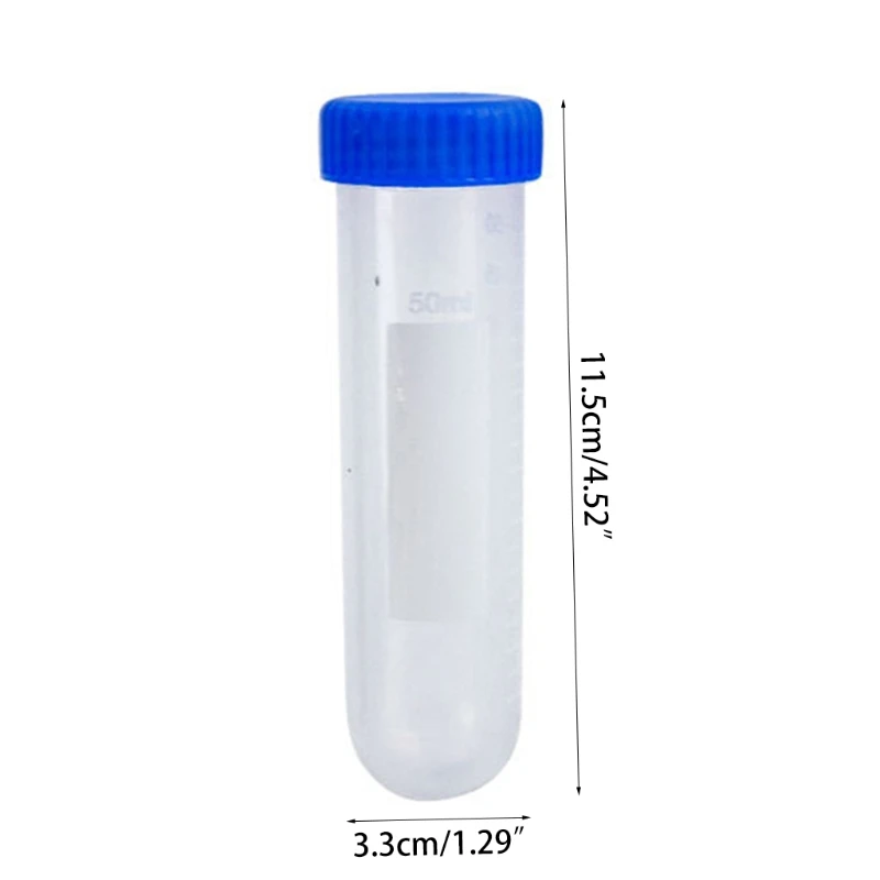 3pcs/Pack Clear Scaled 50ml Centrifuge Tubes Set with Anti-leaking Screw Ideal for student Teacher School Experiment D5QC