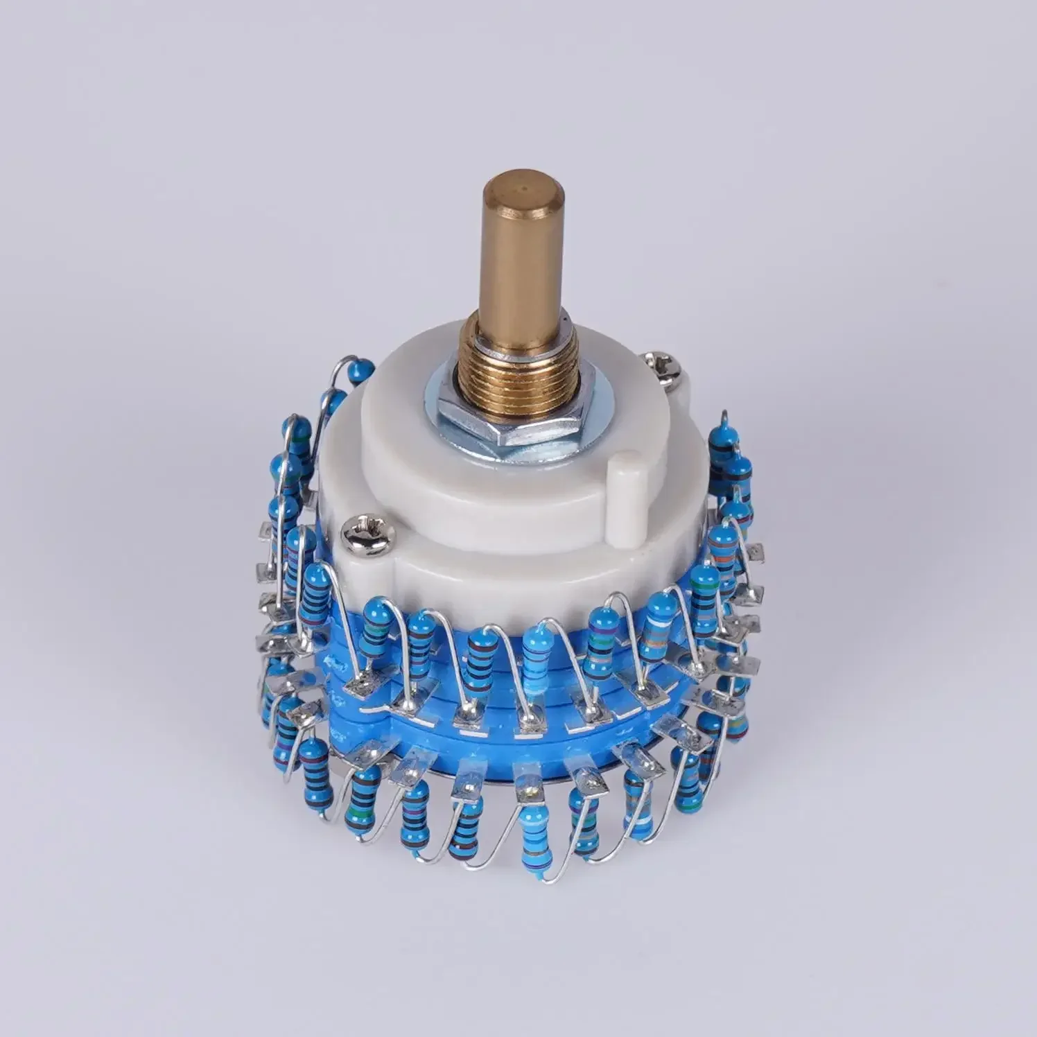 High Precision 24 Level 10K50K100K250K500K1M Stepper Dual Channel Volume Round Handle Potentiometer