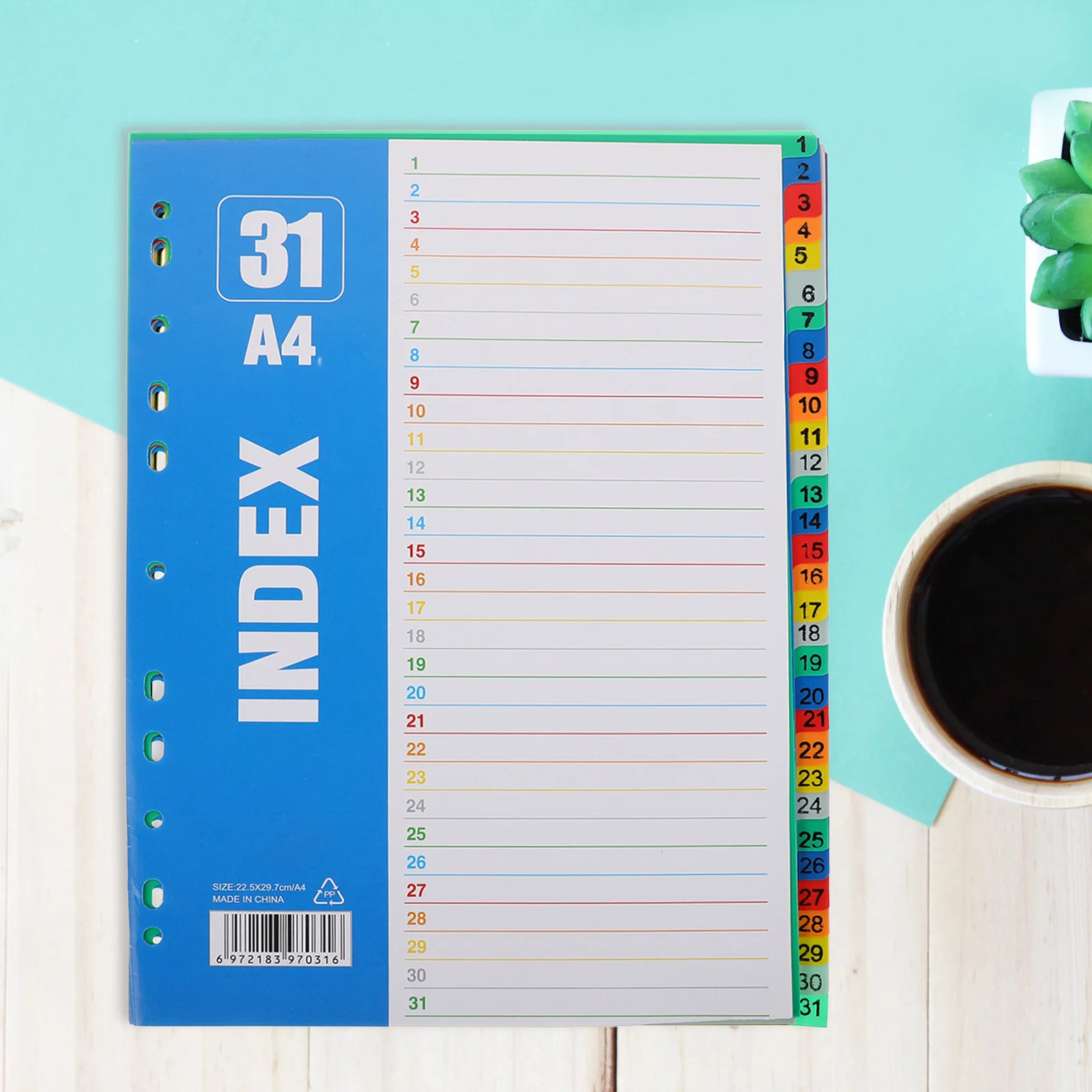 

1Set Dividers 1-31 Tabs PP Material Loose-Leaf Binder Index Page Office School Travel Organizer