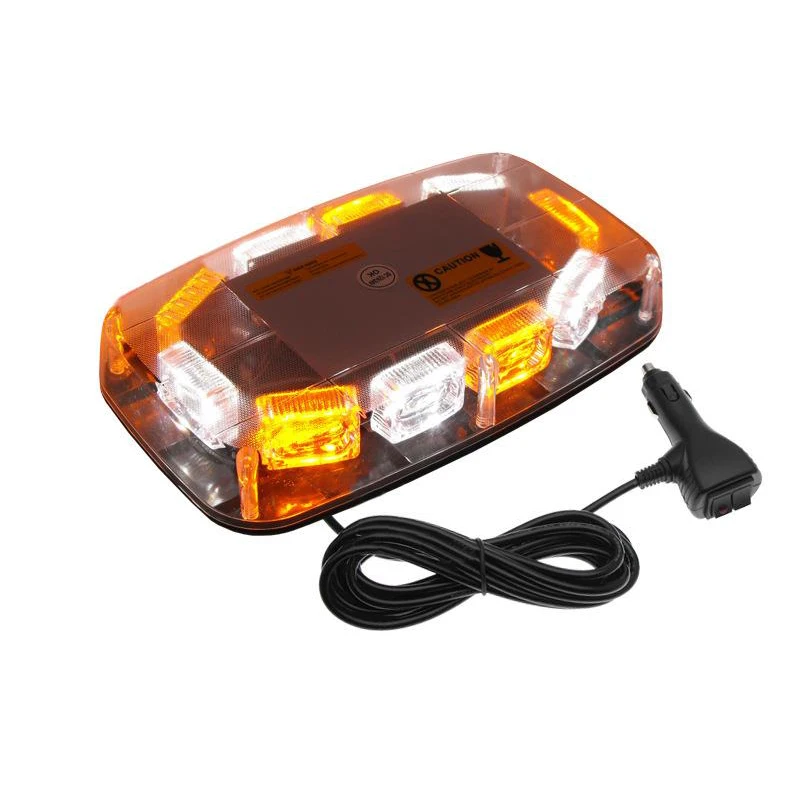 

LED Strobe Light Bar Amber Lens Warning Hazard Flashing Lights Magnetic Mount for Emergency Construction Vehicles